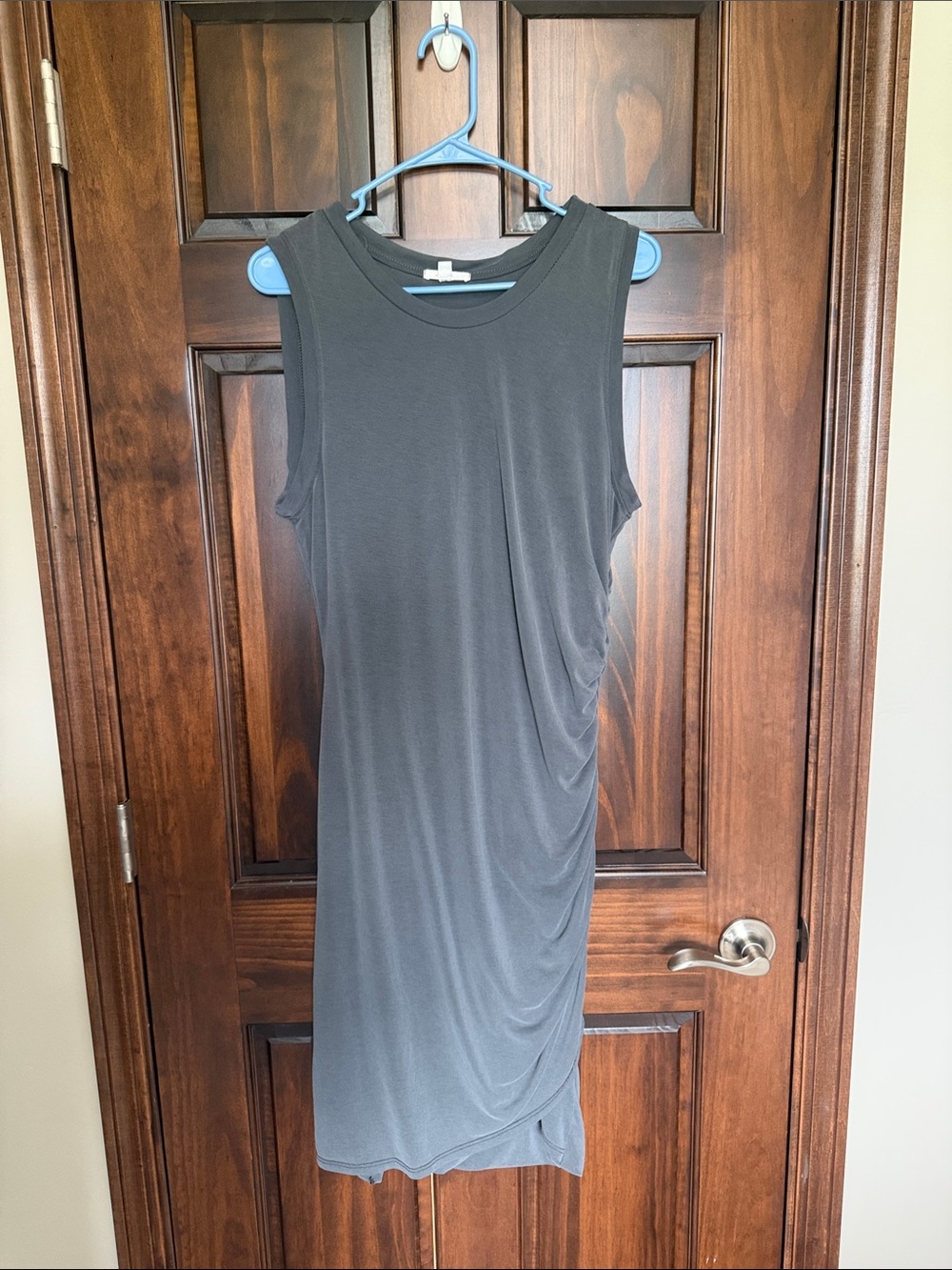 Mod Ref Sleeveless Midi Dress in Charcoal Gray